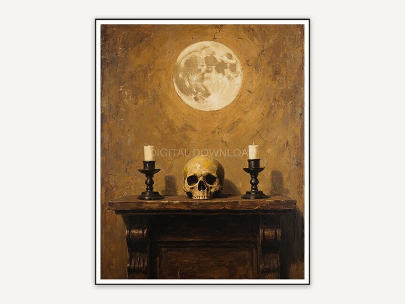 Halloween printable wall art design from the 120 print bundle shown framed