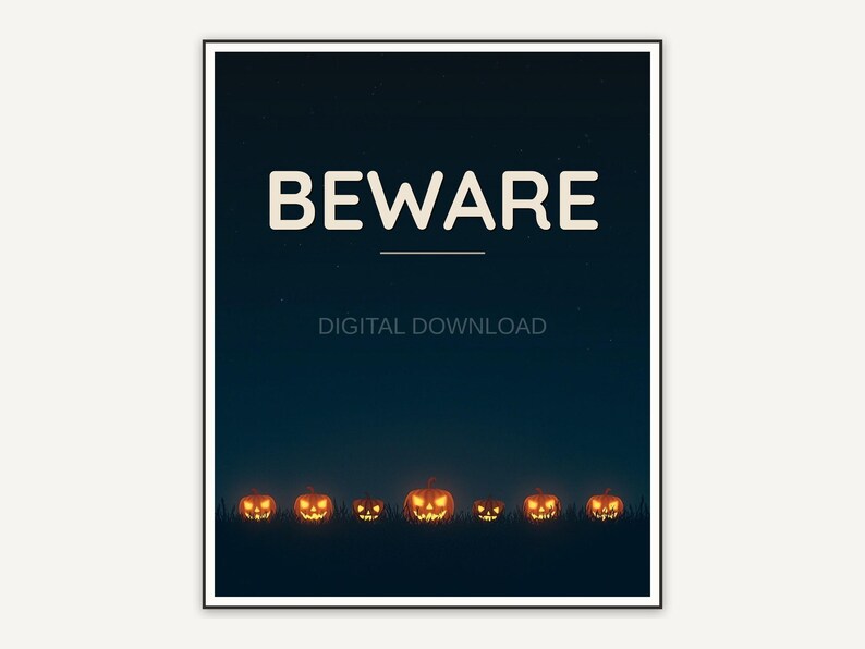 Halloween printable wall art design from the 120 print bundle shown framed