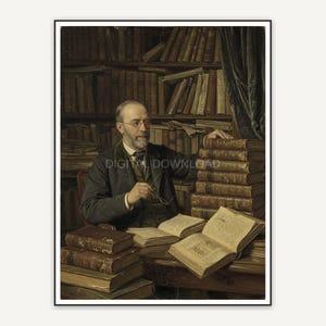 Professor with leather books