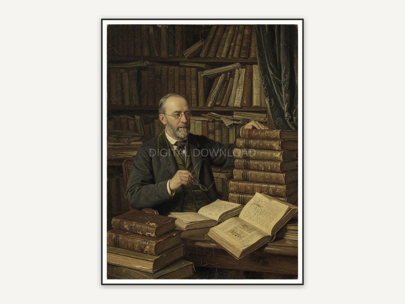Professor with leather books