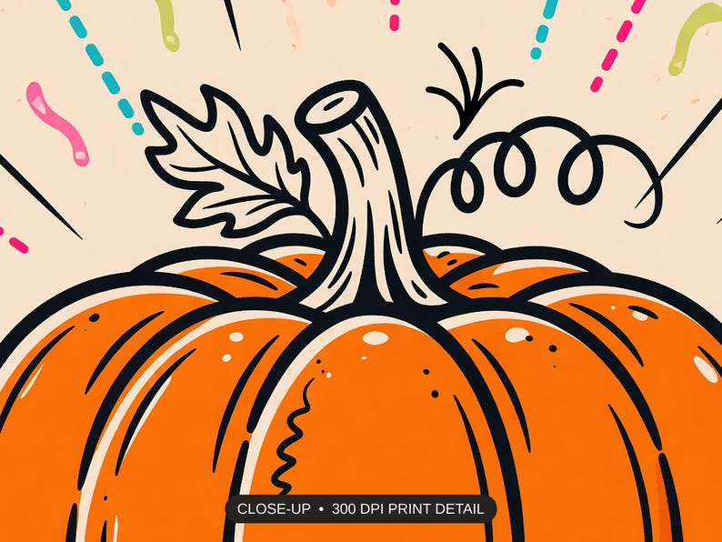 Close-up print detail of the halloween decor and spooky season wall art artwork at 300 DPI