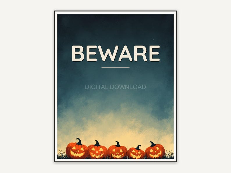 Halloween printable wall art design from the 120 print bundle shown framed