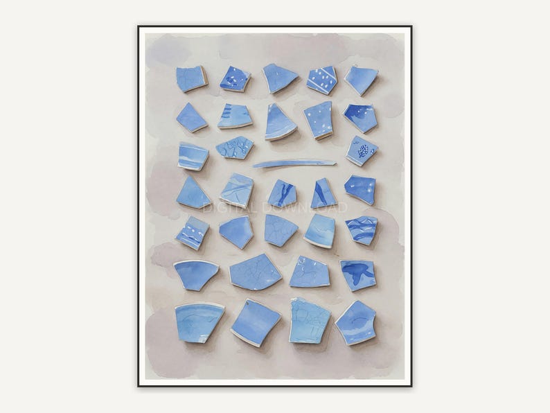 Arranged pottery shards art