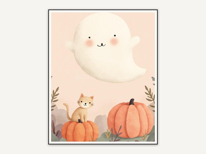 Halloween printable wall art design from the 115 print bundle shown framed