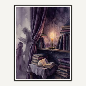 candlelit alcove with shadow figures