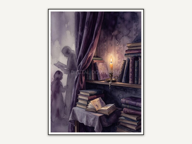 candlelit alcove with shadow figures