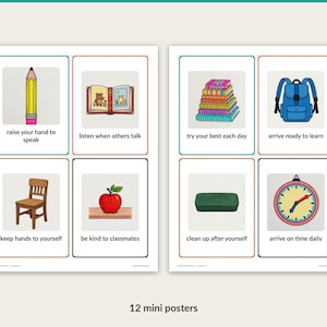 12 Respectful Class mini posters with captions