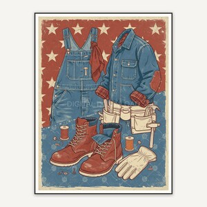 cream and red work boot illustration