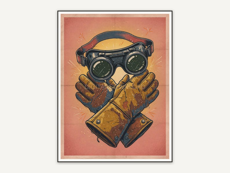 welding goggles and sturdy work gloves