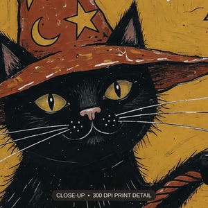 Close-up print detail of the halloween print set artwork at 300 DPI