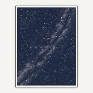Vintage celestial line art