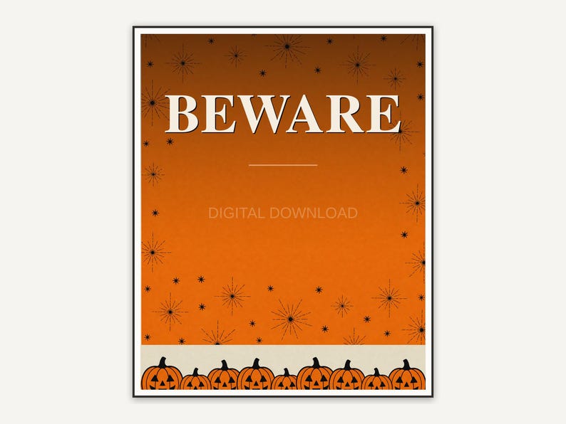 Halloween printable wall art design from the 120 print bundle shown framed