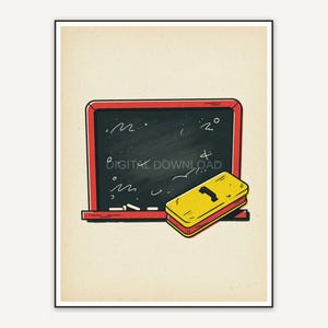 Green chalkboard with pink eraser motif