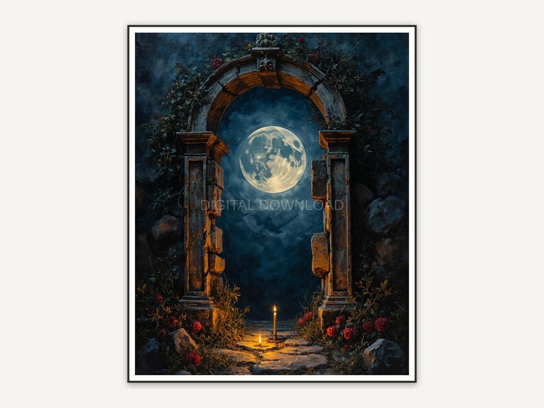 Halloween printable wall art design from the 120 print bundle shown framed