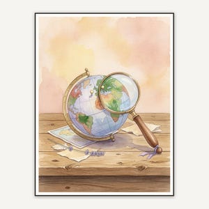 watercolor globe print