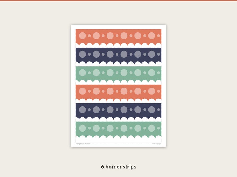 Helping Hands scalloped bulletin board border strips