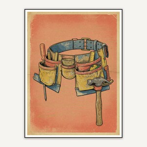 carpenter tool belt with hammer detail