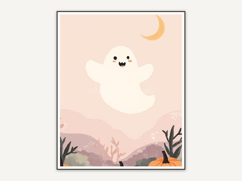 Halloween printable wall art design from the 120 print bundle shown framed