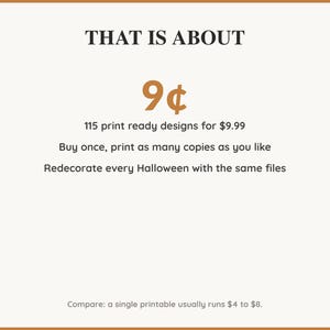 Value card: 115 Halloween printable designs works out at a few cents per print