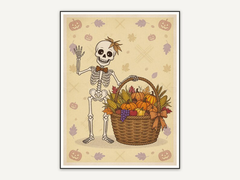 friendly skeleton waving