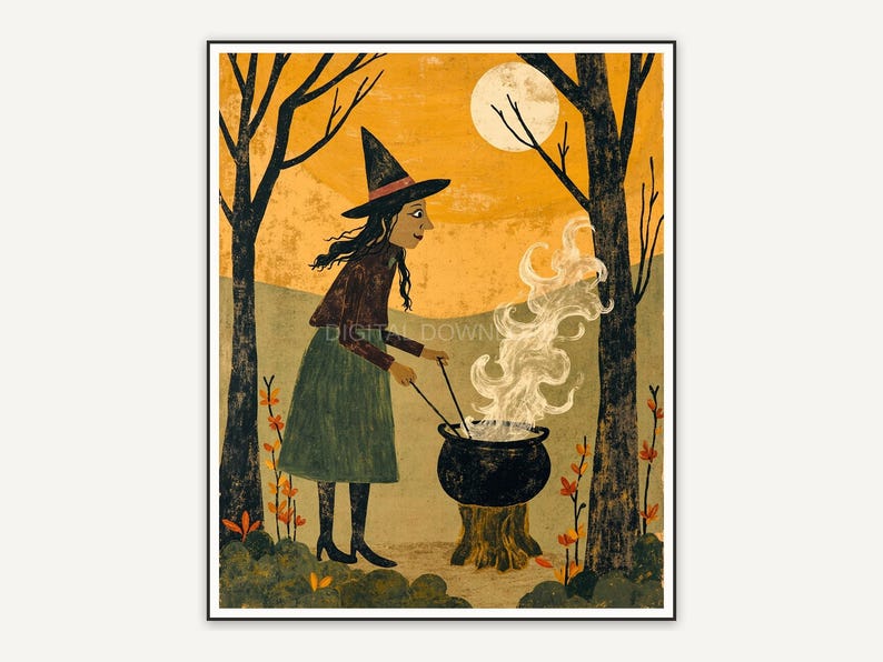 Halloween printable wall art design from the 120 print bundle shown framed