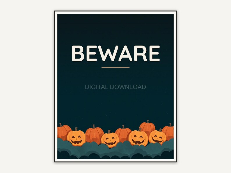 Halloween printable wall art design from the 120 print bundle shown framed