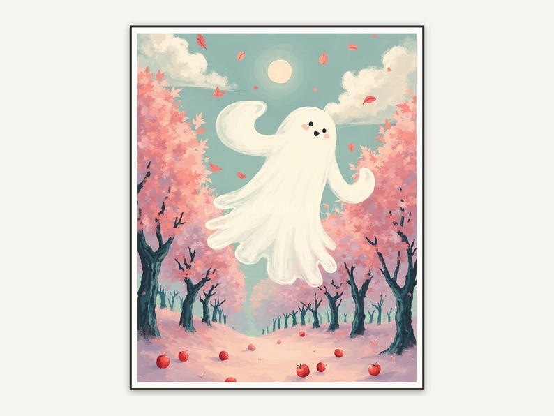 Halloween printable wall art design from the 120 print bundle shown framed