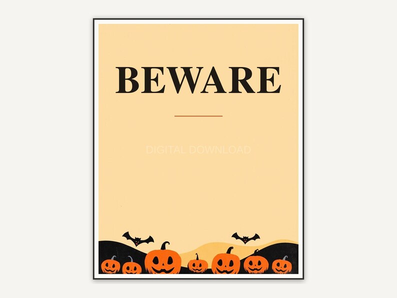 Halloween printable wall art design from the 120 print bundle shown framed