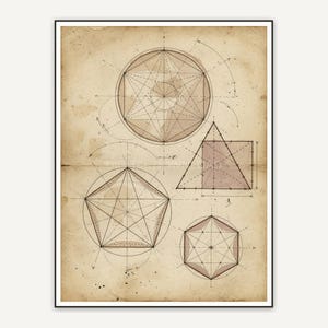 Vintage geometry diagram print