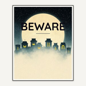 Halloween printable wall art design from the 120 print bundle shown framed