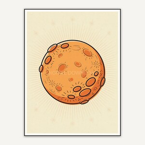 Full moon atomic print for spooky season gallery