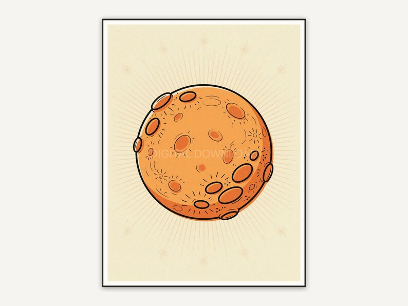 Full moon atomic print for spooky season gallery