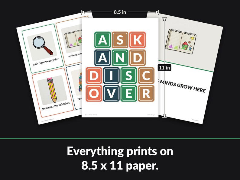 Every page prints on standard 8.5 x 11 inch paper