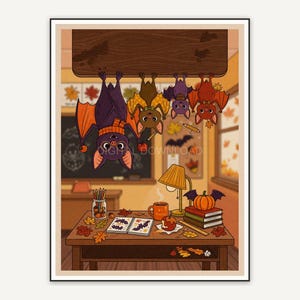 playful bat family at desk