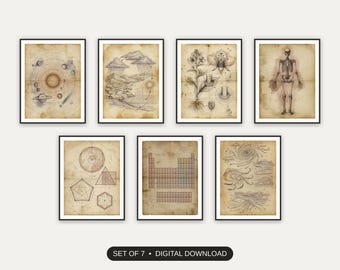 Vintage Educational Diagrams Set of 7 | Classroom Science Prints for Teachers | Back to School Digital Download