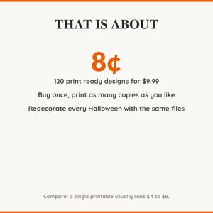 Value card: 120 Halloween printable designs works out at a few cents per print