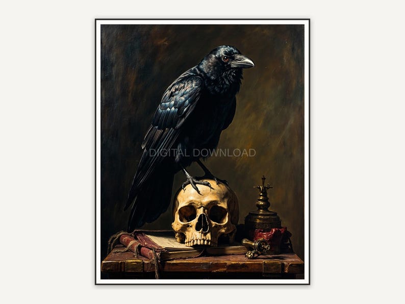 Halloween printable wall art design from the 120 print bundle shown framed