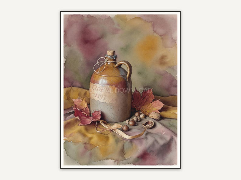 Vintage cider jug illustration