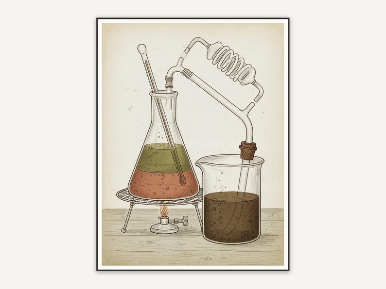 chemistry beaker flask setup