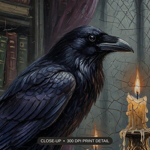 Close-up print detail of the dark academia print artwork at 300 DPI