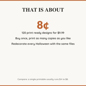 Value card: 120 Halloween printable designs works out at a few cents per print