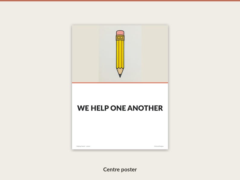Helping Hands full page bulletin board poster