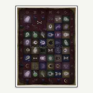 Vintage style spooky elements poster for science classroom or study nook