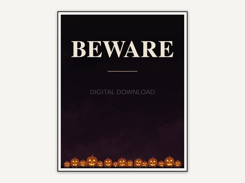 Halloween printable wall art design from the 120 print bundle shown framed