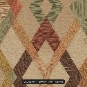 Close-up print detail of the geometric textile weaves artwork at 300 DPI
