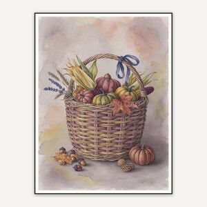 Woven harvest basket print
