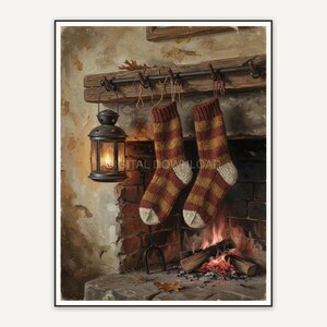 Knit socks drying near lantern