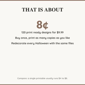 Value card: 120 Halloween printable designs works out at a few cents per print