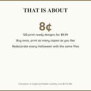 Value card: 120 Halloween printable designs works out at a few cents per print