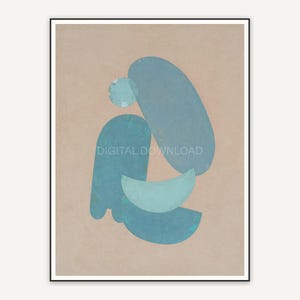 Patina blue abstract shape seven